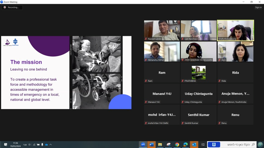 Shelly Rom, hosting a Zoom session 
about Access Israel’s Mission